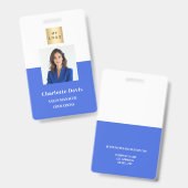 Roal blue employee photo ID company security バッジ (正面＆裏面)