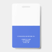 Roal blue employee photo ID company security バッジ (裏面)