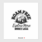 Roamフリー、もっと探索、心配の少ない黒い文字 シール (シート)