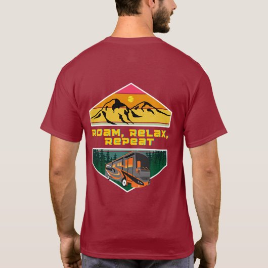 Roam, , リラックスRepeat RV CampingライフスタイルTシャツ Tシャツ (裏面)