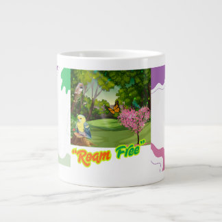 "Roam Free"マ感動的グ – 冒険。 ジャンボコーヒーマグカップ