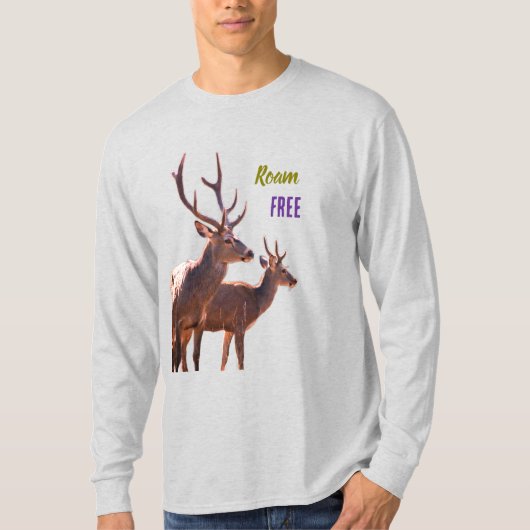Roam Free Deers Long Sleeves Top Tシャツ (正面)