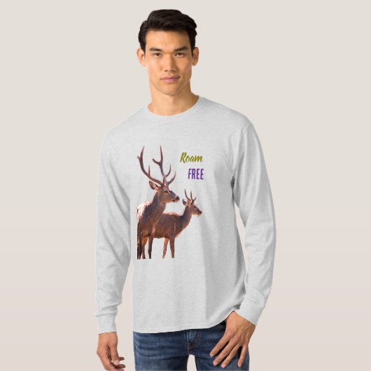 Roam Free Deers Long Sleeves Top Tシャツ (正面フル)