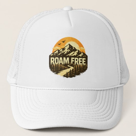 Roam Free Vintage Mountain Adventure Outdoor キャップ (正面)