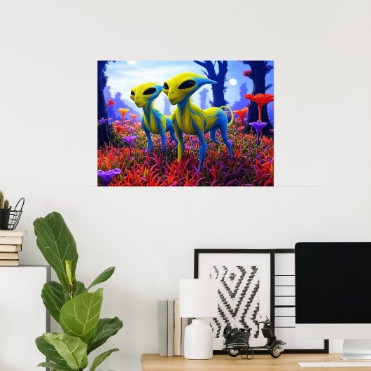 Roaming  Free AI Aliens  ポスター (ホームオフィス)