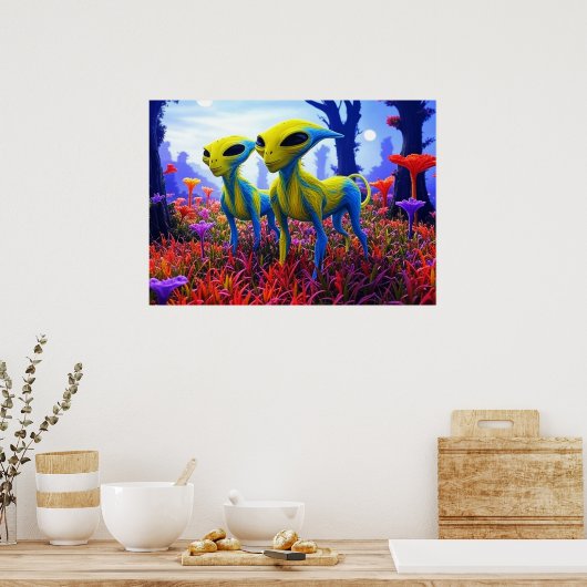 Roaming  Free AI Aliens  ポスター (キッチン)