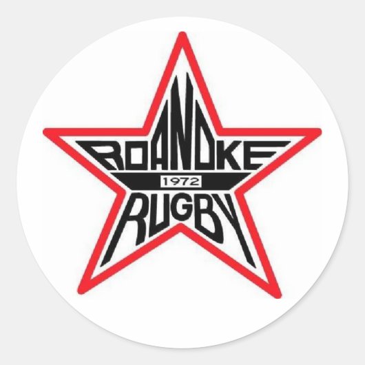 Roanoke Rugby Roundステッカー ラウンドシール (正面)