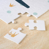 ROARグリーン恐竜ハッピーバースデー パーソナライズされた ジグソーパズル (側面)