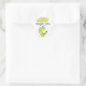 ROARグリーン恐竜誕生日ありがとう ラウンドシール (バッグ)