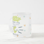 ROARグリーン恐竜誕生日の恩恵パーソナライズされた フロストグラスマグカップ (正面左)