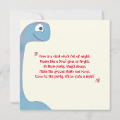 ROARパーソナライズされた恐竜誕生日 招待状 (裏面)