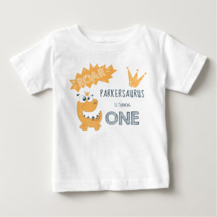 ROAR恐竜ファースト誕生日 ベビーTシャツ