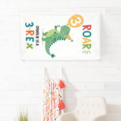 Roar私は3レックスキッズサードバースデーパーティーだ 横断幕 (インサイチュ)