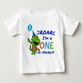 Roar私はOne-A-Saurus、恐竜の誕生日 ベビーTシャツ