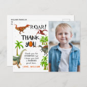Roar Dinosale Jungle誕生日写真ありがとう ポストカード (正面/裏面)