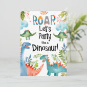 ROAR! Dinosaur Birthday Party 招待状 (スタンド正面)