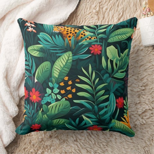 Roar & Explore Rain Forest Botanical クッション (ブランケット)