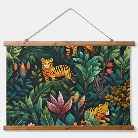 Roar & Explore Rain Forest Botanical 吊り下げ型タペストリー (正面)