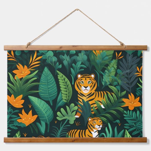 Roar & Explore Rain Forest Botanical 吊り下げ型タペストリー (正面)