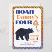 Roar Four Bear 4th Birthday Invitation 招待状 (正面)
