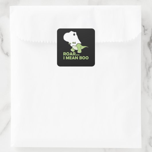 Roar IはブーかわいいかわいいハロウィーンTレックス幽霊 スクエアシール (バッグ)