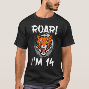 Roar I'm 14 Tiger Animal Themed Birthday Party Cel Tシャツ