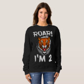 Roar I'm 2 Tiger Animal Themed Birthday Party Cele スウェットシャツ (正面フル)