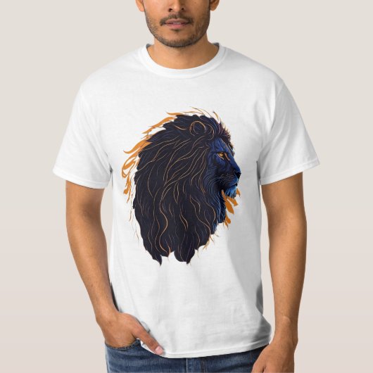 Roar inスタイル：ライオンベクターアートTシャツデザイン Tシャツ (正面)