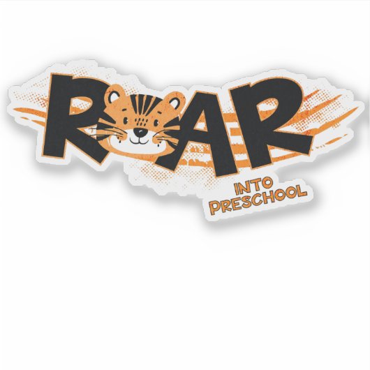 Roar Into Preschool Tiger  シール (正面)