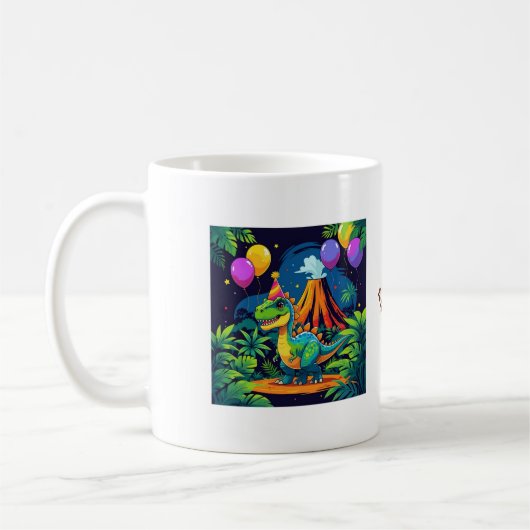 Roar More, Worry Less – Editable Dinosaur Mug コーヒーマグカップ (左)