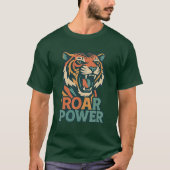 Roar Power TigerグラフィックTシャツ男性へ Tシャツ (正面)