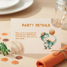 Roar & Score Basketball Dino Boy Birthday Party エンクロージャーカード