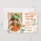 Roar & Score Basketball Dino Boy Birthday Thank Yo サンキューカード (正面)