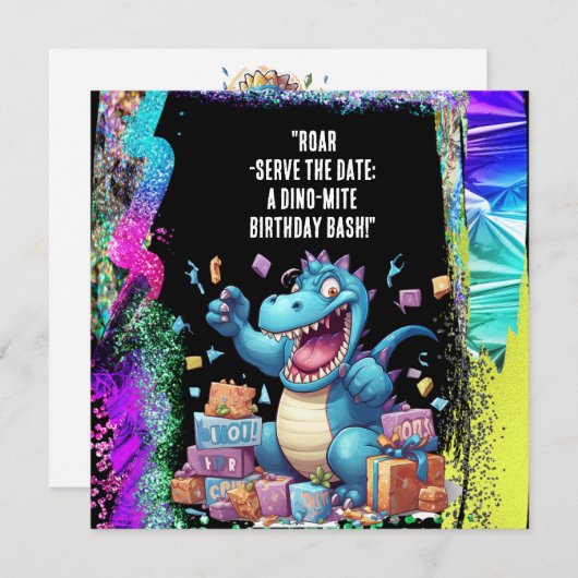 「Roar-Serve the Date: Dino-Mite誕生日Bash!」 セーブザデート (正面/裏面)