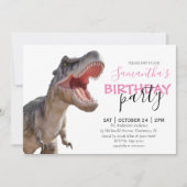 ROAR-some恐竜の女の子誕生祝い! 案内状 (正面)