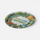 Roar-some Dinosaur Birthday Party Paper Plate ペーパープレート (アングル)