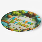 Roar-some Dinosaur Birthday Party Paper Plate ペーパープレート (アングル)