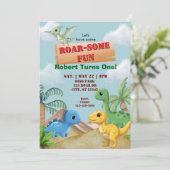 Roar-Some Fun, Dino 1st Birthday 招待状 (スタンド正面)