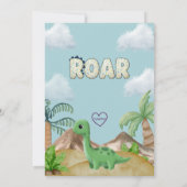 Roar-Some Fun, Dino 1st Birthday 招待状 (裏面)