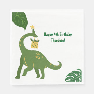 Roar We're 4 - Twins Dinosaur Birthday Party  スタンダードランチョンナプキン