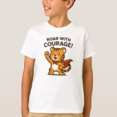 Roar With Courage Cute Orange Tiger Design Tシャツ (正面)
