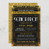 Roaring 1920のシニアプロム招待状 招待状 (正面/裏面)