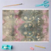 Roaring 20のアールデコヴィンテージの色あせたパターン 薄葉紙 (クラフト)