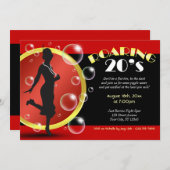 Roaring 20のフラッパー女の子ギグルウォーター招待状 招待状 (正面/裏面)