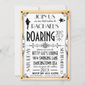 Roaring 20のレトロアールデコパーティの招待状 招待状 (正面)