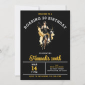 Roaring 20 100th Birthday Partyへようこそ 招待状 (正面)