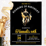 Roaring 20 50th Birthday Partyへようこそ 招待状<br><div class="desc">シックRoaring 20 Birthday Partyへの招待は、中心にフラッパー女の子の踊りを備えている。目を引く黒はっきりした、金ゴールド、白の配色は、ゲストが招待を受けた時に興奮を生み出す確実である。</div>