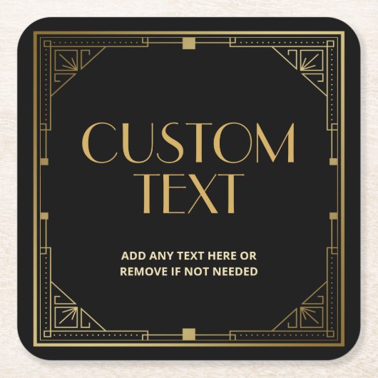 Roaring 20sアールデコスピーカーカスタムー スクエアペーパーコースター (正面)