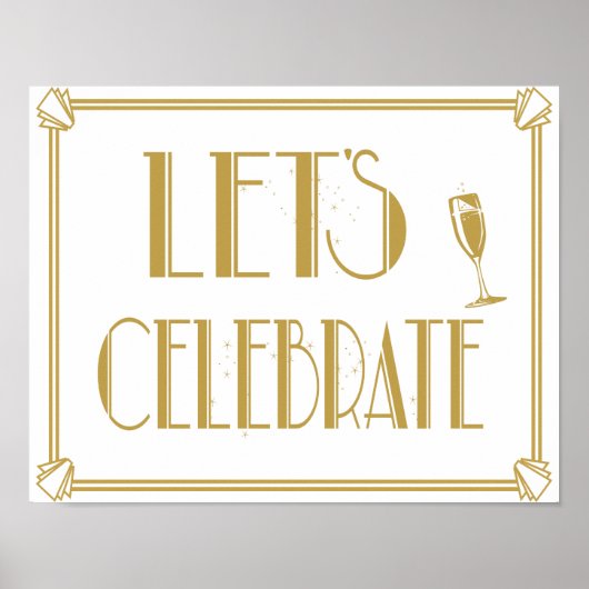 Roaring 20'sアールデコレット祝のプリント ポスター (正面)