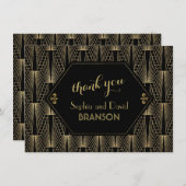 Roaring 20sギャツビー素晴らしアールデコありがとう サンキューカード (正面/裏面)